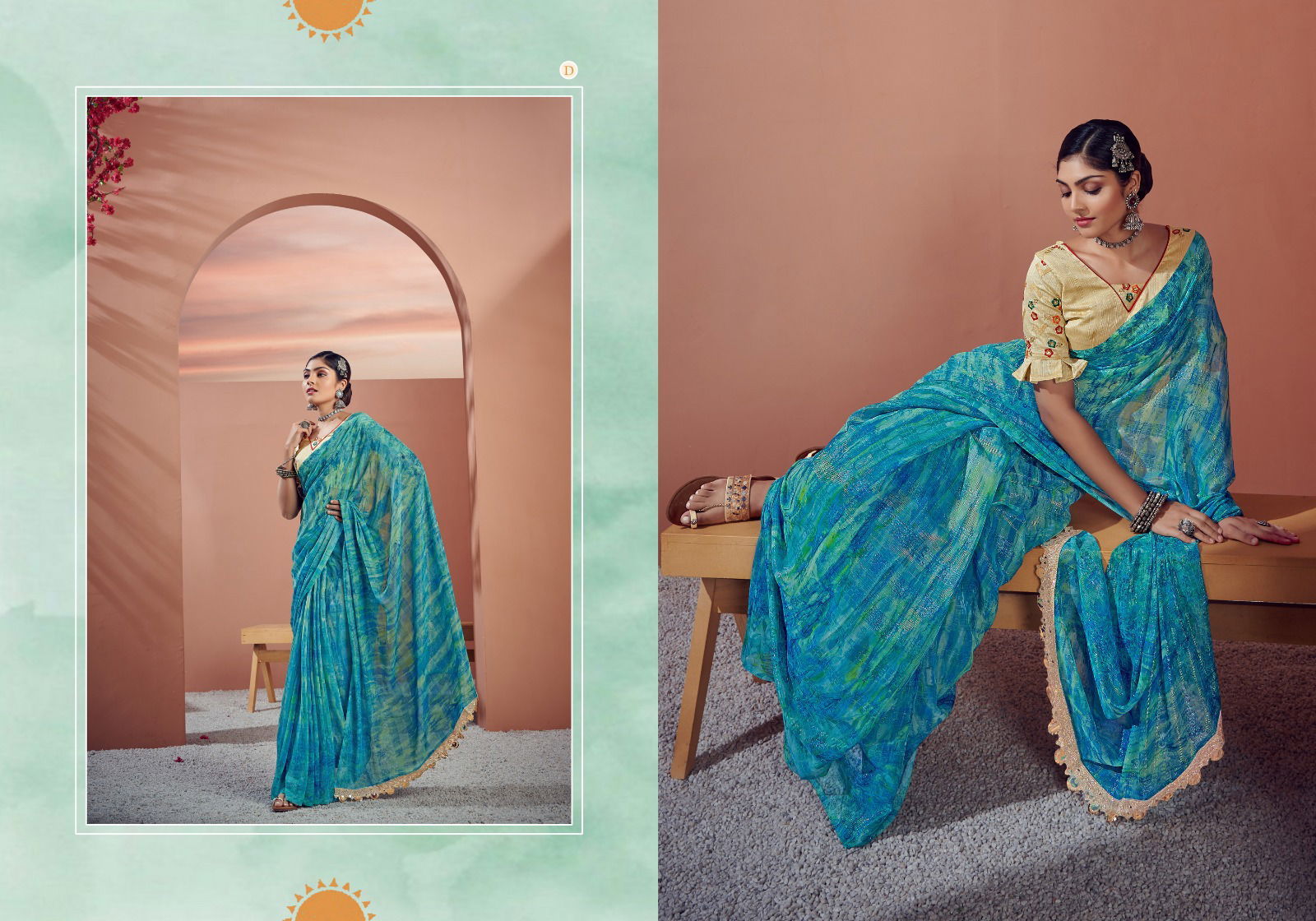 Kathika By Ynf Georgette Party Wear Sarees Catalog
